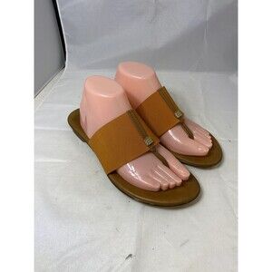 Italian Shoemakers Sandals Womens 10 Afia Flip Flop Flats Orange Slip On Italy